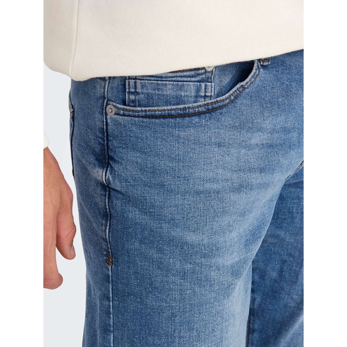 ONLY & SONS MEN΄S WEFT REGULAR FIT COTTON JEANS BLUE